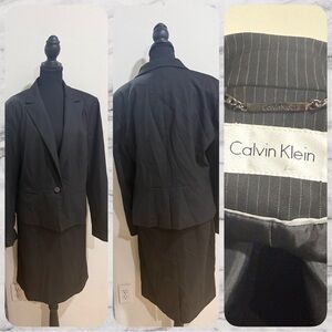 Calvin Klein Charcoal Pinstripe Women’s Suit